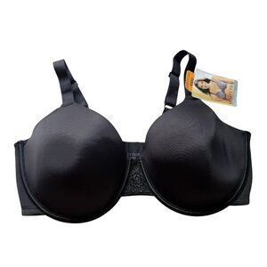 Vanity Fair Bra 76380 40DD Black Beauty Back Smoother Underwire Full Figure NWT